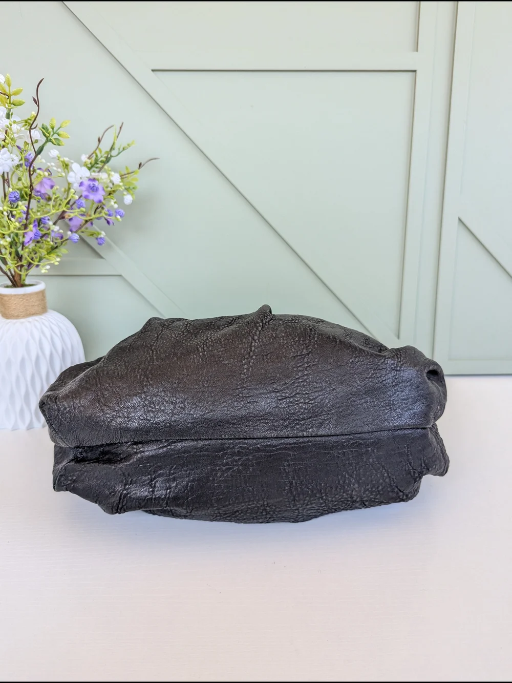 vintage Juicy Couture black leather hobo shoulder bag